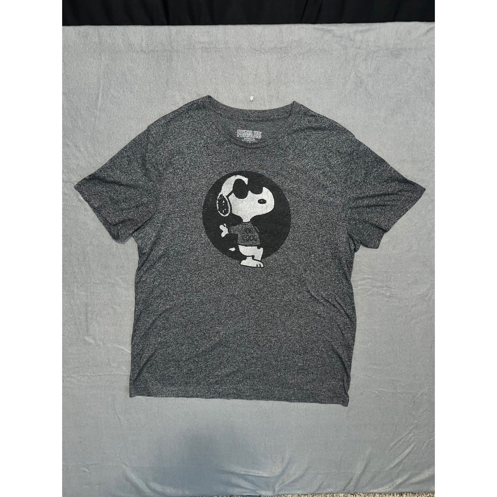 Peanuts Joe Cool Snoopy Graphic T-Shirt Gray Heather XL Mens Short Sleeve Tee